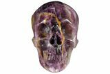 Realistic, Carved, Banded Fluorite Skull #111208-2